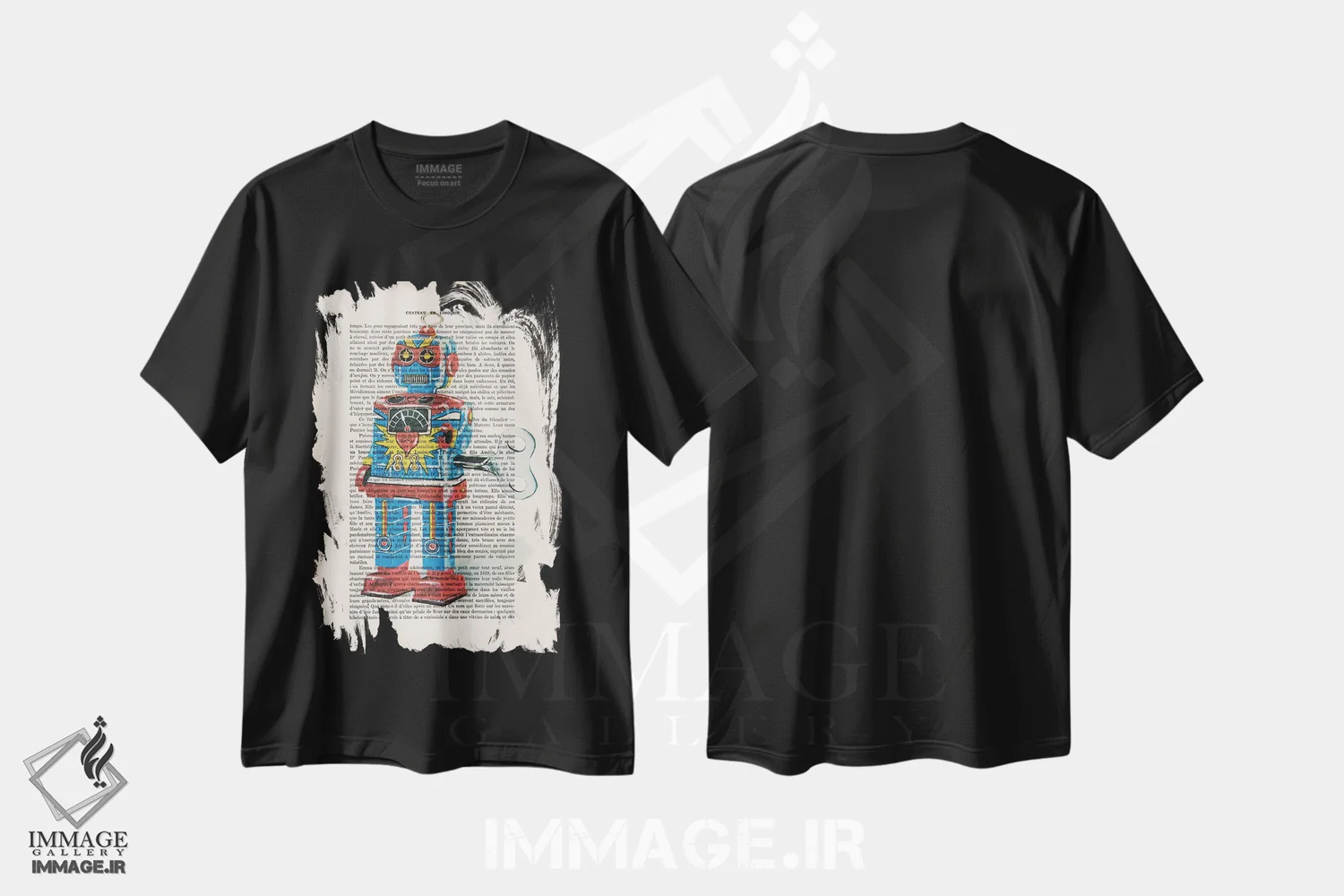تیشرت مشکی طرح دار ربات ۱ اثر کوکو د پاریس | immage.ir