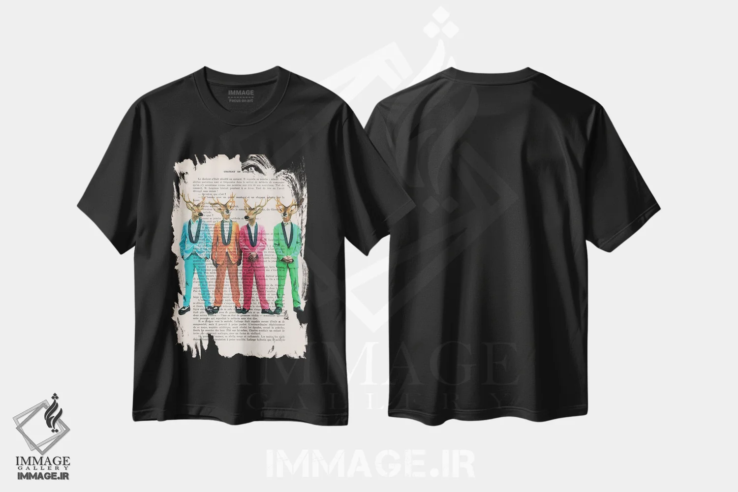 تیشرت مشکی طرح دار گوزن راک اند رول اثر کوکو د پاریس | immage.ir