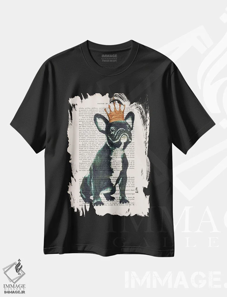 تیشرت مشکی طرح دار بولداگ سلطنتی اثر کوکو د پاریس | immage.ir