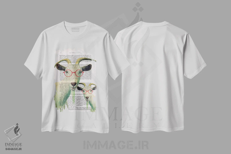 تیشرت سفید طرح دار بزهای باهوش اثر کوکو د پاریس | immage.ir