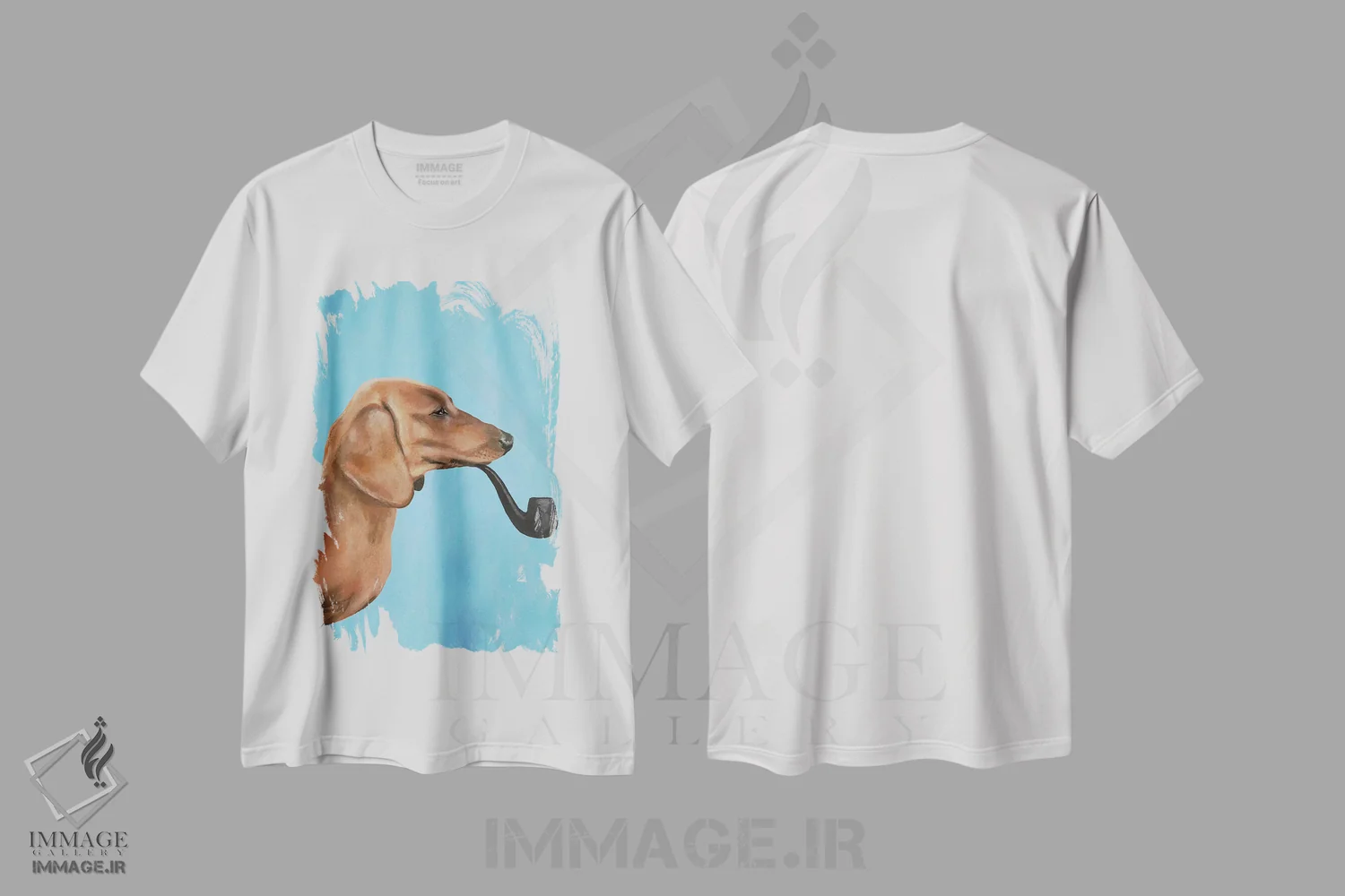 تیشرت سفید طرح دار داشهاند در حال دود کردن پیپ، تزئینی اثر کوکو د پاریس | immage.ir