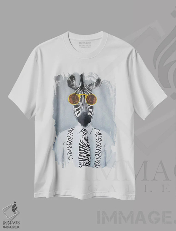 تیشرت سفید طرح دار گورخر شیک پوش اثر کوکو د پاریس | immage.ir