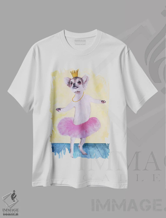 تیشرت سفید طرح دار چی واوا بالرین، تزئینی اثر کوکو د پاریس | immage.ir