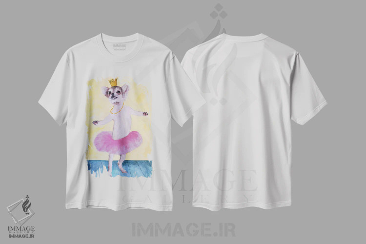 تیشرت سفید طرح دار چی واوا بالرین، تزئینی اثر کوکو د پاریس | immage.ir