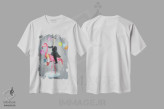 تیشرت سفید طرح دار فلامینگو با شترمرغ، تزئینی اثر کوکو د پاریس | immage.ir