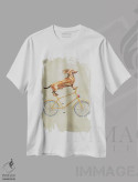 تیشرت سفید طرح دار داشهاند روی دوچرخه ۱ اثر کوکو د پاریس | فروشگاه ایماژ