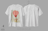 تیشرت سفید طرح دار داکشوند با بالن هوایی اثر کوکو د پاریس | فروشگاه ایماژ