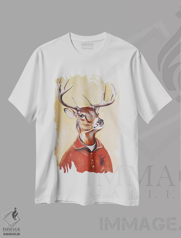 تیشرت سفید طرح دار پسر گوزنی اثر کوکو د پاریس | فروشگاه ایماژ