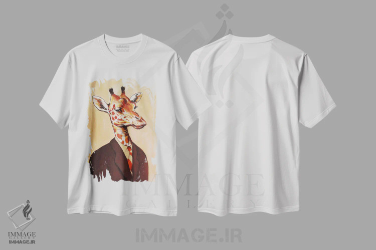 تیشرت سفید طرح دار زرافه جنتلمن اثر کوکو د پاریس | immage.ir