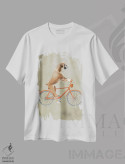 تیشرت سفید طرح دار باکسر روی دوچرخه اثر کوکو د پاریس | immage.ir