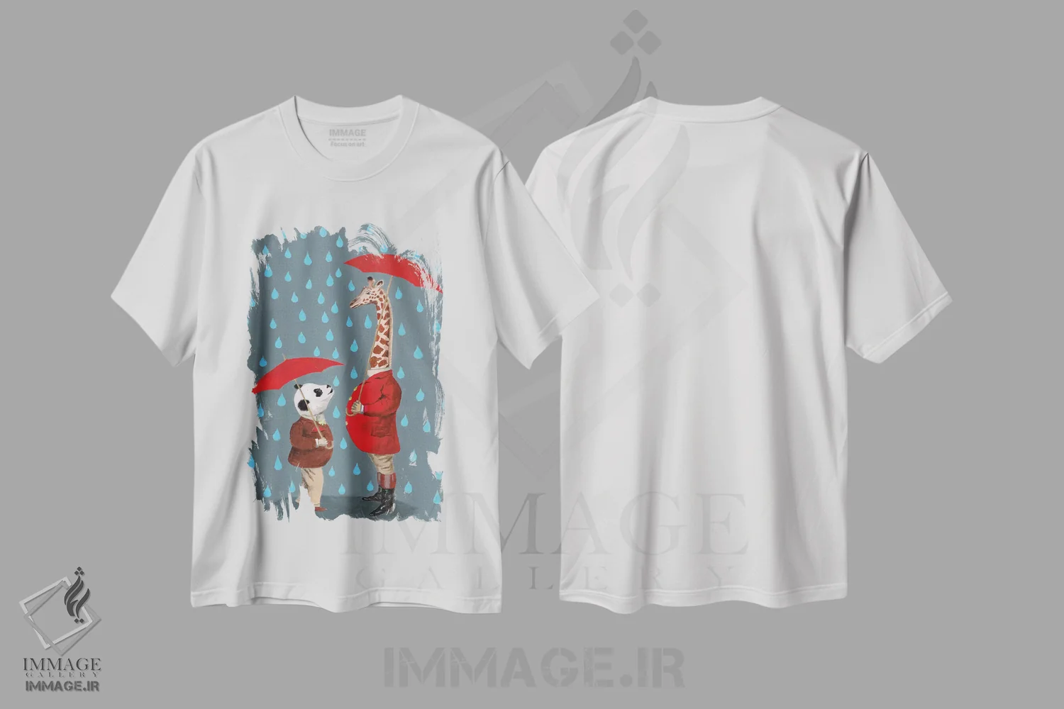 تیشرت سفید طرح دار پاندا و زرافه اثر کوکو د پاریس | immage.ir