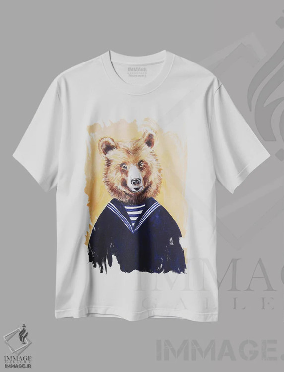 تیشرت سفید طرح دار خرس ملوان اثر کوکو د پاریس | فروشگاه ایماژ