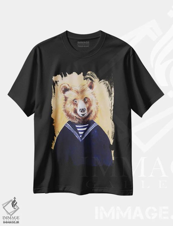 تیشرت مشکی طرح دار خرس ملوان اثر کوکو د پاریس | immage.ir