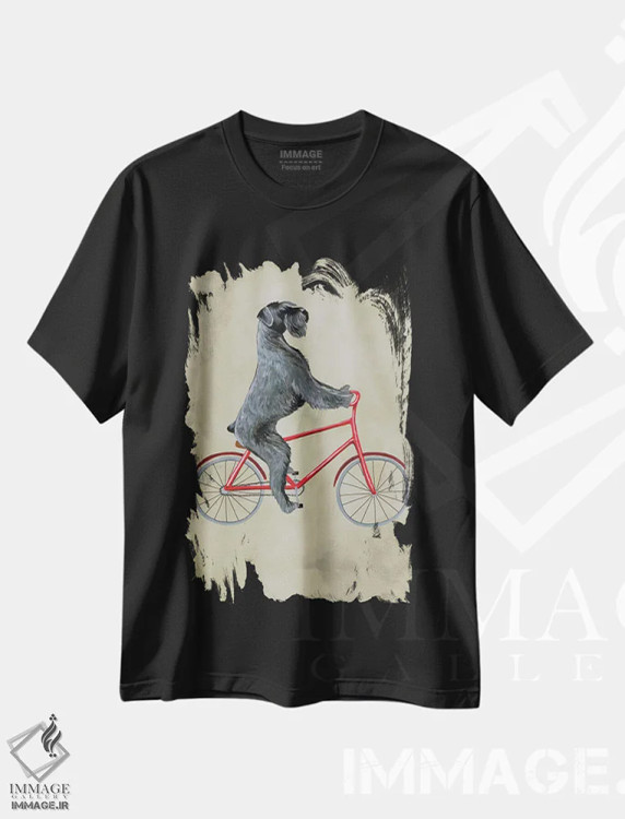 تیشرت مشکی طرح دار شنوزر روی دوچرخه اثر کوکو د پاریس | immage.ir