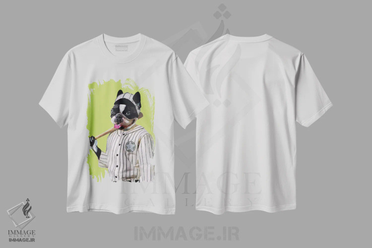 تیشرت سفید طرح دار بولداگ بازیکن بیسبال اثر کوکو د پاریس | immage.ir