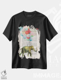 تیشرت مشکی طرح دار فیل با بادکنک ها اثر کوکو د پاریس | immage.ir