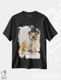 تیشرت مشکی طرح دار بولداگ انگلیسی، تزئینی اثر کوکو د پاریس | فروشگاه ایماژ
