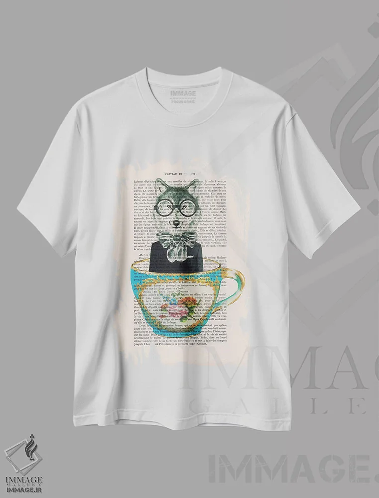 تیشرت سفید طرح دار روباه در فنجان اثر کوکو د پاریس | immage.ir