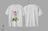 تیشرت سفید طرح دار فیل با بادکنک ها اثر کوکو د پاریس | فروشگاه ایماژ