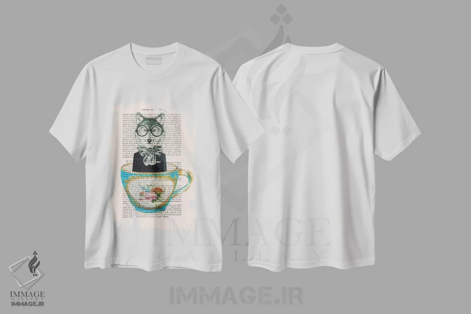 تیشرت سفید طرح دار روباه در فنجان اثر کوکو د پاریس | immage.ir