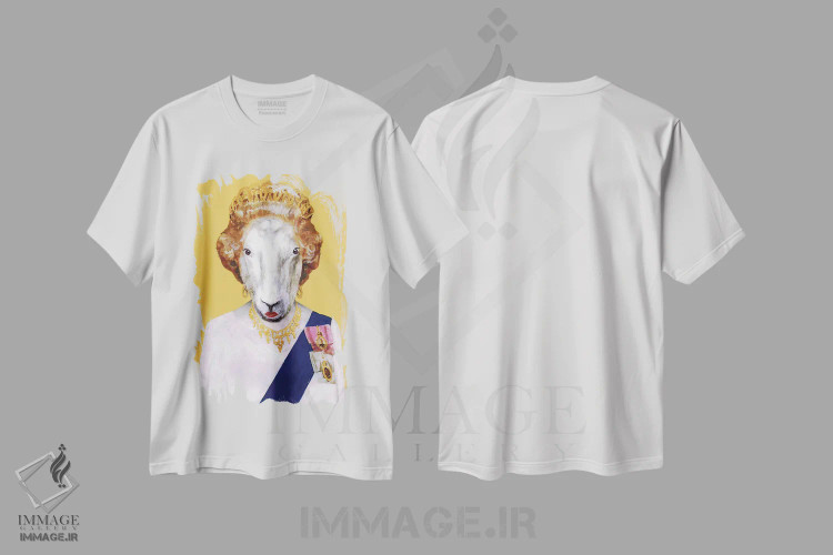 تیشرت سفید طرح دار ملکه الیزابت، تزئینی اثر کوکو د پاریس | immage.ir