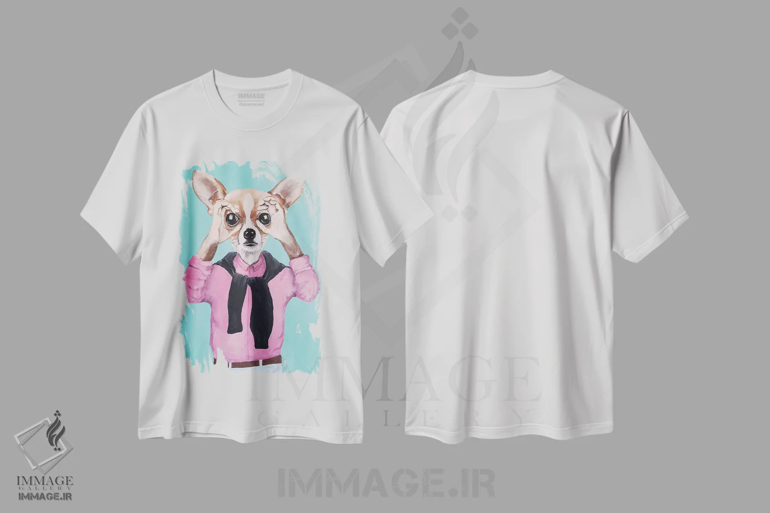 تیشرت سفید طرح دار چی واوا دارد تو را نگاه می کند، تزئینی اثر کوکو د پاریس | فروشگاه ایماژ