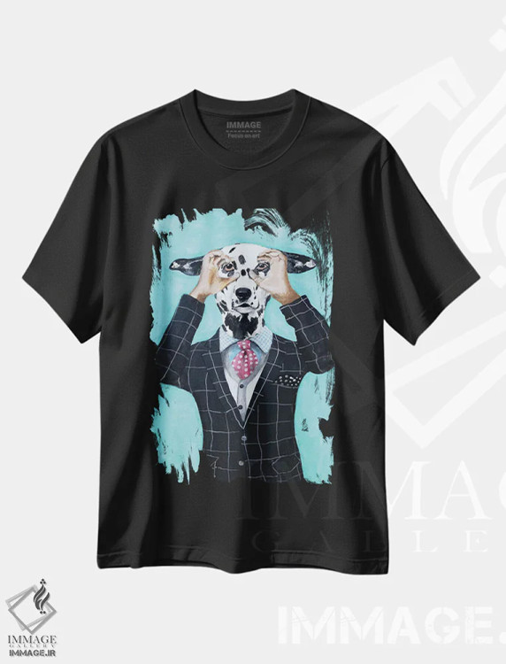 تیشرت مشکی طرح دار دالماتین دارد تو را نگاه می کند، تزئینی اثر کوکو د پاریس | immage.ir