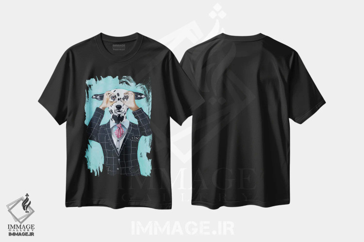 تیشرت مشکی طرح دار دالماتین دارد تو را نگاه می کند، تزئینی اثر کوکو د پاریس | immage.ir