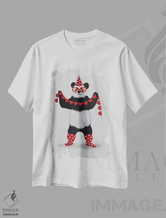 تیشرت سفید طرح دار مهمانی پانداها، مدیوم اثر کوکو د پاریس | immage.ir