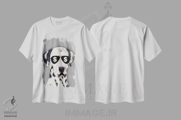 تیشرت سفید طرح دار دالماتین دلارها، مدیوم اثر کوکو د پاریس | immage.ir