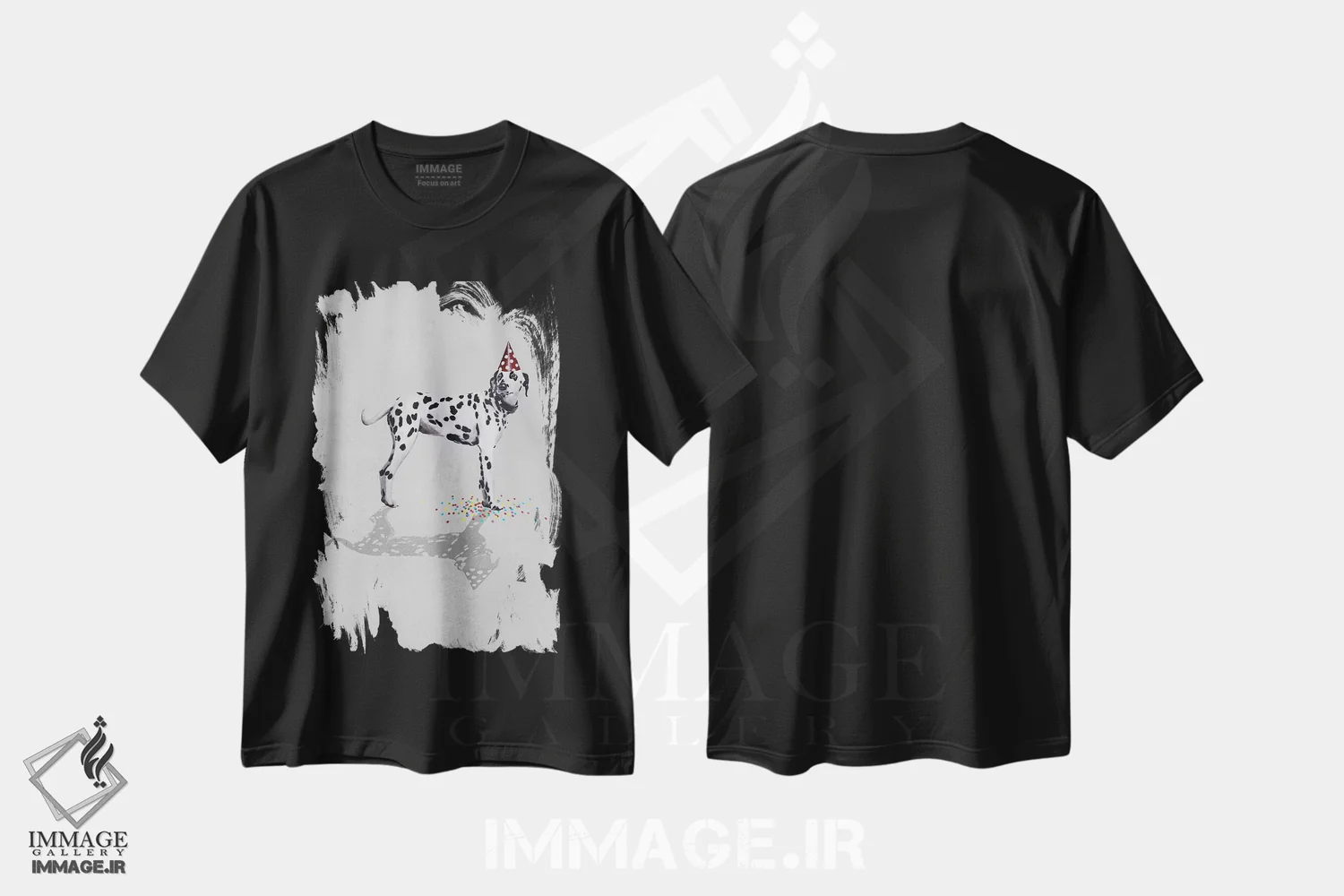 تیشرت مشکی طرح دار مهمانی دالماتینی، مدیوم اثر کوکو د پاریس | فروشگاه ایماژ