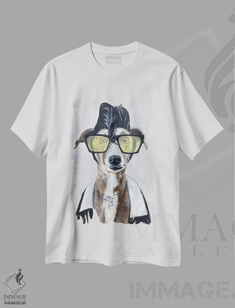 تیشرت سفید طرح دار گری هوند راک، دکور معاصر اثر کوکو د پاریس | فروشگاه ایماژ