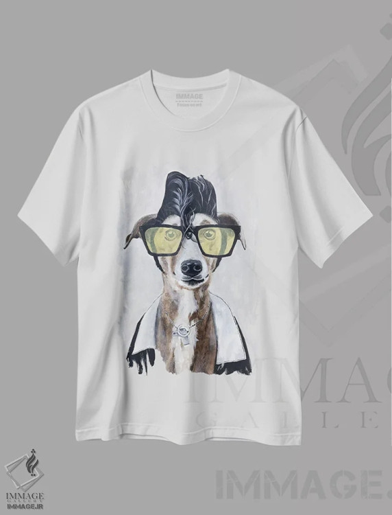 تیشرت سفید طرح دار گری هوند راک، دکور معاصر اثر کوکو د پاریس | فروشگاه ایماژ