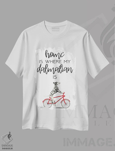 تیشرت سفید طرح دار دالماتین، دکور معاصر اثر کوکو د پاریس | فروشگاه ایماژ