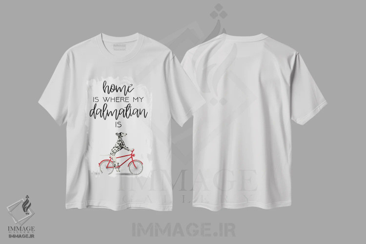تیشرت سفید طرح دار دالماتین، دکور معاصر اثر کوکو د پاریس | فروشگاه ایماژ