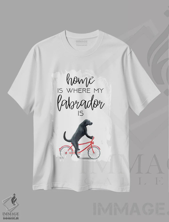 تیشرت سفید طرح دار لابرادور، دکور معاصر اثر کوکو د پاریس | فروشگاه ایماژ