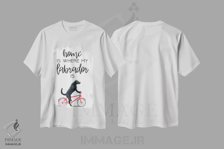 تیشرت سفید طرح دار لابرادور، دکور معاصر اثر کوکو د پاریس | فروشگاه ایماژ