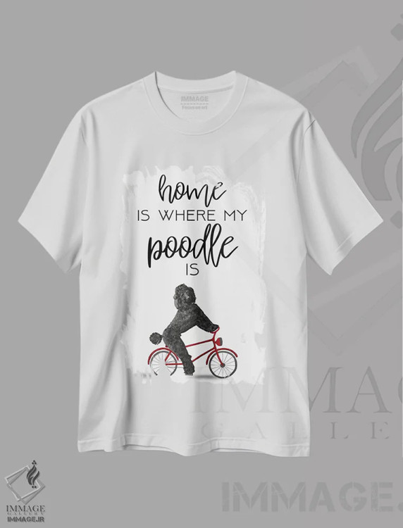 تیشرت سفید طرح دار پودل، دکور معاصر اثر کوکو د پاریس | immage.ir