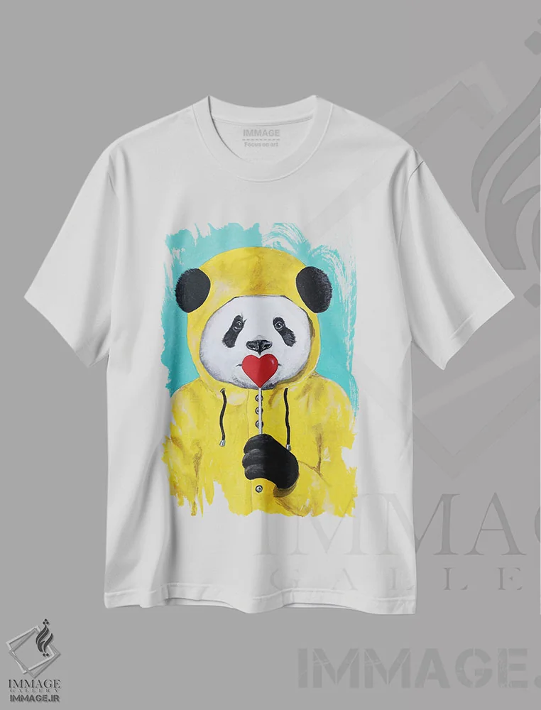 تیشرت سفید طرح دار پاندا با آب نبات چوبی، دکور معاصر اثر کوکو د پاریس | immage.ir