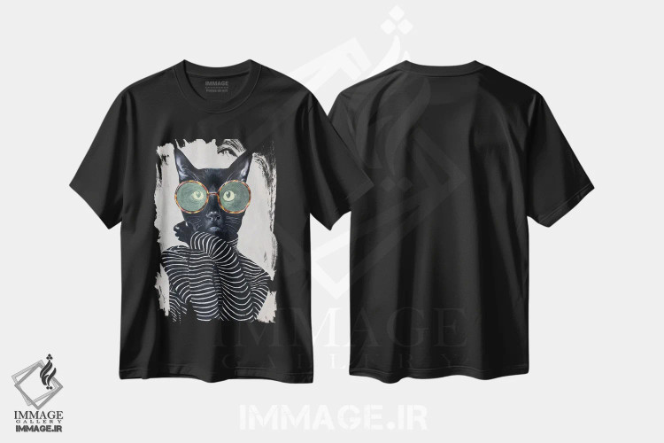 تیشرت مشکی طرح دار مد گربه ۱، دکور معاصر اثر کوکو د پاریس | immage.ir
