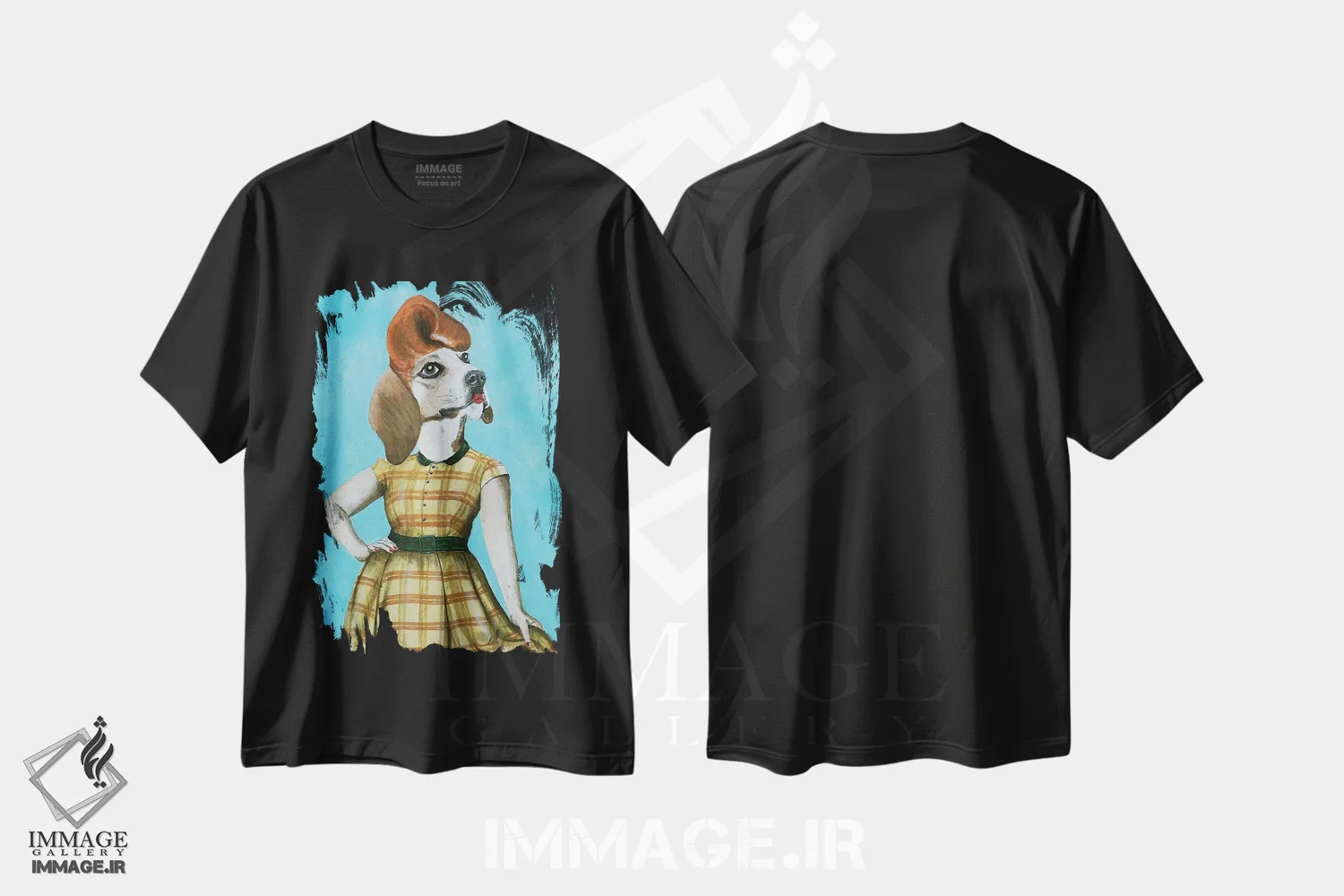تیشرت مشکی طرح دار بیگل مدل، تزئینی اثر کوکو د پاریس | فروشگاه ایماژ