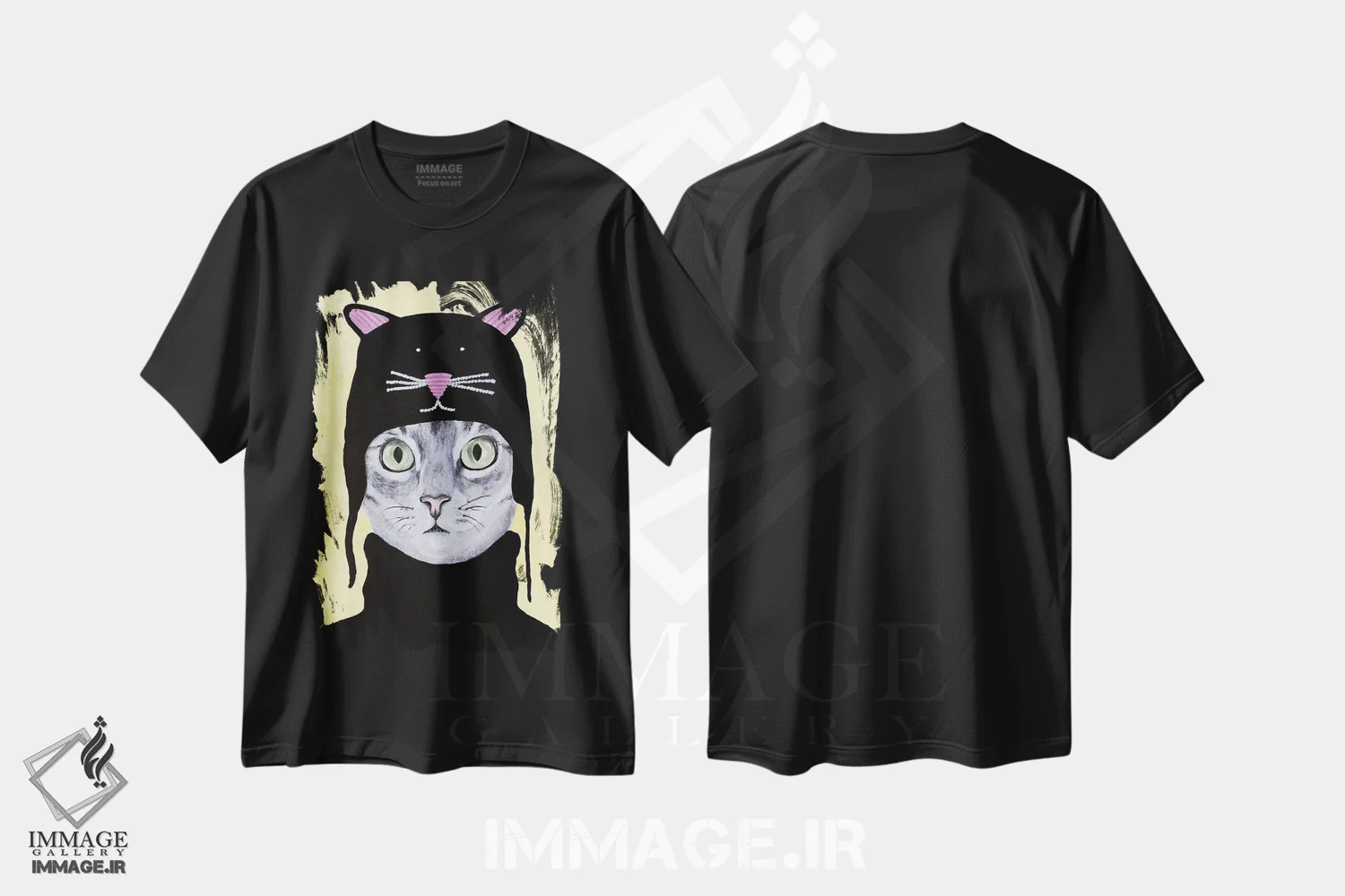 تیشرت مشکی طرح دار گربه با کلاه گربه ای، دکور معاصر اثر کوکو د پاریس | immage.ir