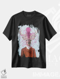 تیشرت مشکی طرح دار گوزن با هشت پا، دکور معاصر اثر کوکو د پاریس | فروشگاه ایماژ
