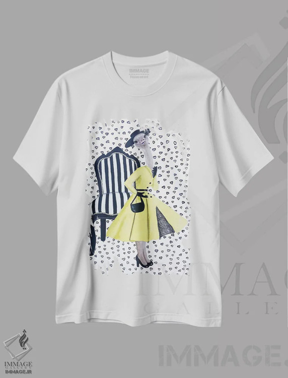 تیشرت سفید طرح دار شترمرغ مد روز اثر کوکو د پاریس | immage.ir