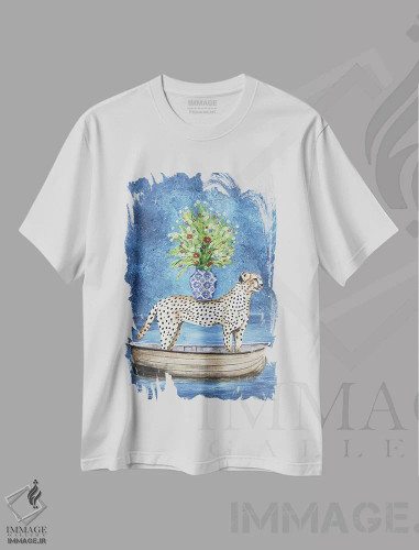 تیشرت سفید طرح دار شیتا با گل ها، تزئینی اثر کوکو د پاریس | فروشگاه ایماژ