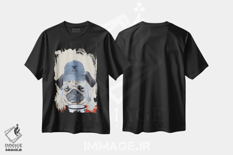 تیشرت مشکی طرح دار زندگی پاگی، تزئینی اثر کوکو د پاریس | فروشگاه ایماژ