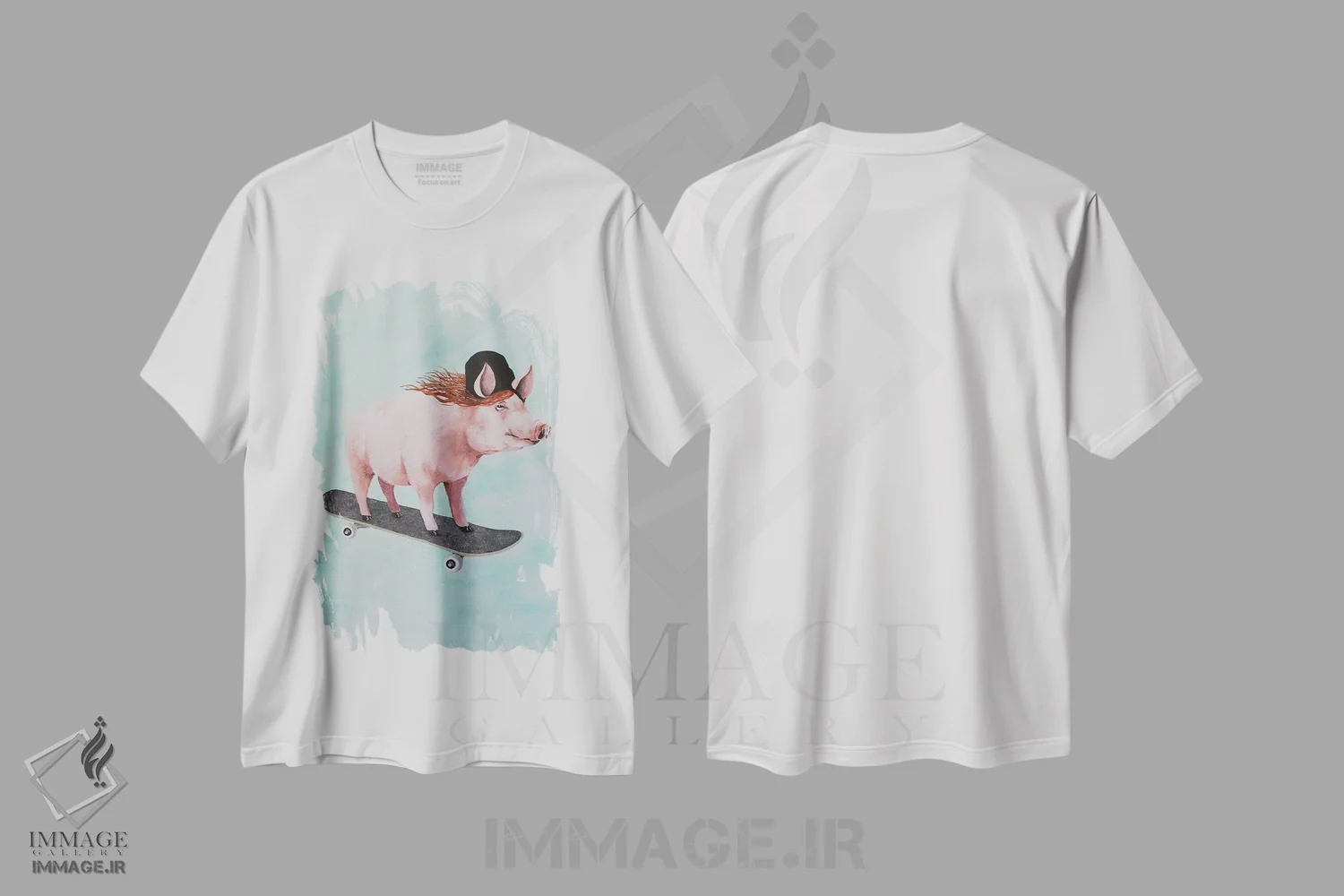 تیشرت سفید طرح دار خوک اسکیت سوار اثر کوکو د پاریس | فروشگاه ایماژ