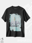 تیشرت مشکی طرح دار کرگدن و میرکت در حال اسکیت سواری، مدیوم اثر کوکو د پاریس | فروشگاه ایماژ