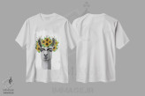 تیشرت سفید طرح دار لاما با تم فریدا کالو، مدیوم اثر کوکو د پاریس | immage.ir
