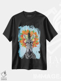 تیشرت مشکی طرح دار گورخر فریدا کالو آبی، تزئینی اثر کوکو د پاریس | فروشگاه ایماژ
